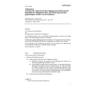 Abk Philippinen Schutz von Investitionen