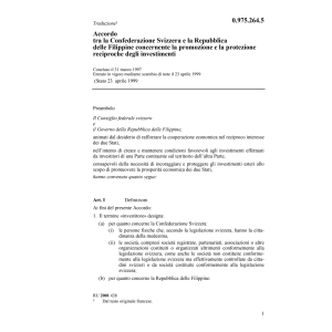 Acc. Filippine protezione investimenti