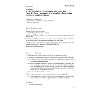 Acc.CH-Qatar reciproche investimenti