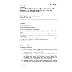 Acc. Roumanie protection investissements