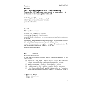 Acc. CH-Tagikistan prot. investimenti