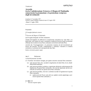 Acc. CH-Thailandia prot. investimenti