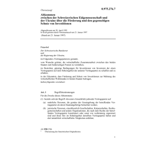 Abk. Ukraine Schutz von Investitionen