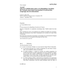 Ac Vietnam réciproque investissements