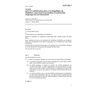 Acc. CH-Zimbabwe protect. investisement