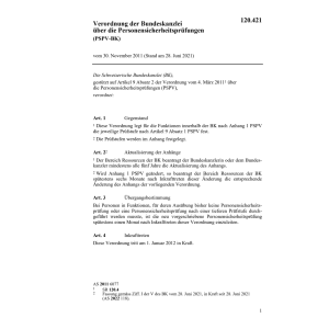 V Personensicherheitsprüfungen (PSPV-BK)