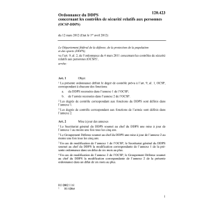 O Contrôles sécurité personnes OCSP-DDPS