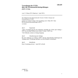 V Personensicherheitsprüfungen PSPV-UVEK
