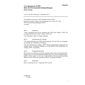 V Personensicherheitsprüfungen PSPV-EJPD