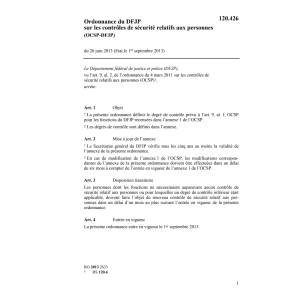 O contrôles sécurité pers. OCSP-DFJP
