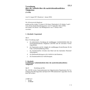 V Aufsicht nachrichtendienstl. Tätigkeit