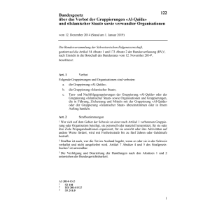 V Massnahmen «Al-Qaida»+verwandte Orgs.