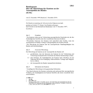 BG Mitwirkung Kantone Aussenpolitik BGMK