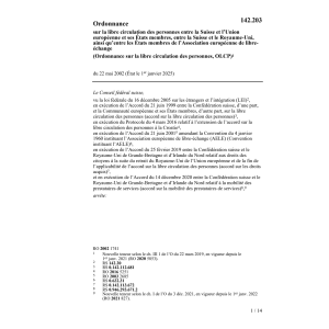 O intro. libre circulation personne OLCP