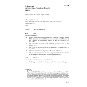 O système d’entrée et de sortie (OEES)