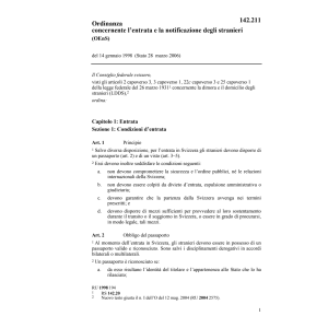 O entrata/notificazione degli stranieri