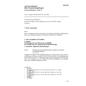 Asylverord. 2 Finanzierungsfragen AsylV