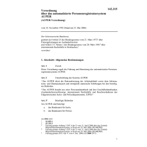V Personenregistersystem AUPER