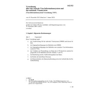 V Visa-Informationssystem-Verord. (VISV)