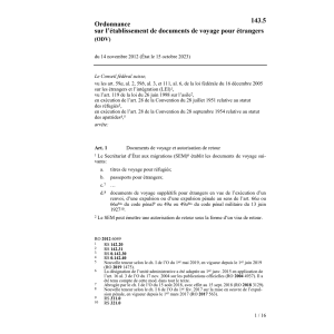 O documents de voyage des étrangers ODV
