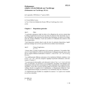 O à la loi féd. sur l'archivage OLAr