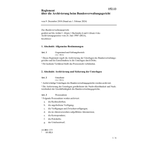R Archivierung Bundesverwaltungsgericht