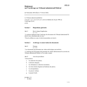 R archivage Tribunal administratif féd.