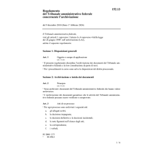 R Tribunale amministr. fed.archiviazione
