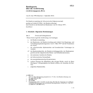 BG über die Archivierung (BGA)