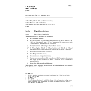 Loi fédérale sur l'archivage (LAr)