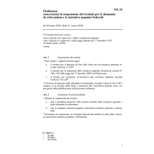 O sospensione termini domande referendum