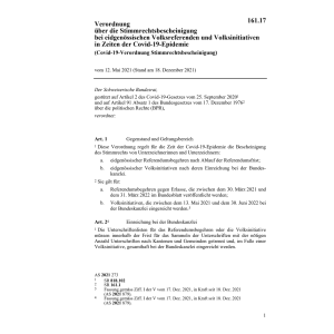 V Covid-19 Stimmrechtsbescheinigung