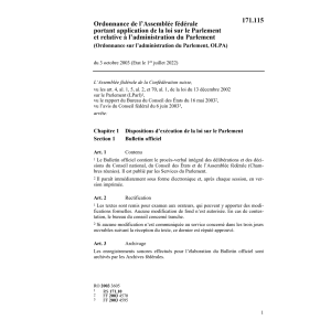 O l'administration du Parlament, OLPA