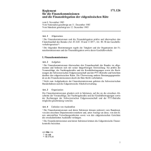 R für die Finanzkommissionen