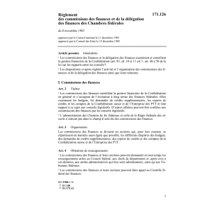 R des commissions des finances