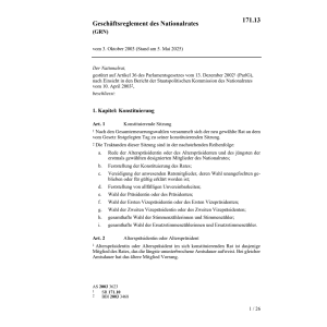 Geschäftsreglement des Nationalrates GRN