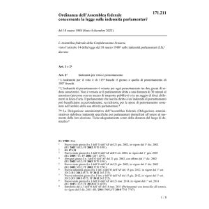 O legge indennità parlamentari