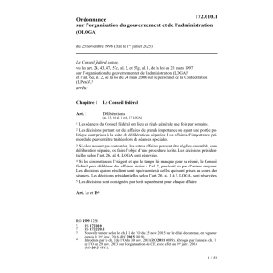 O organisation du gouvernement  OLOGA