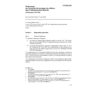 Ordonnance GEVER