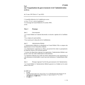 LOGA, organisation du gouvernement