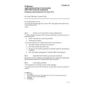 O tasse prestazioni Ufficio giustizia