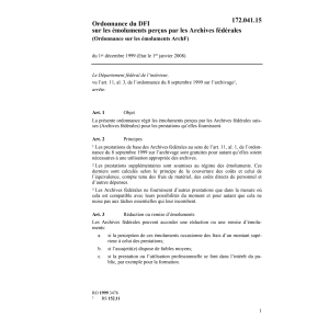 O émoluments ArchF