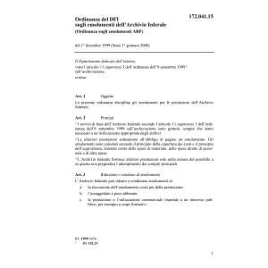 O emolumenti ARF Archivio federale