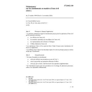 O émoluments matière d'état civile