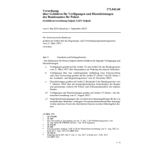 GebührenV fedpol,GebV-fedpol, vom 4.5.16