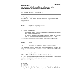 O taxes examen suisse de maturité