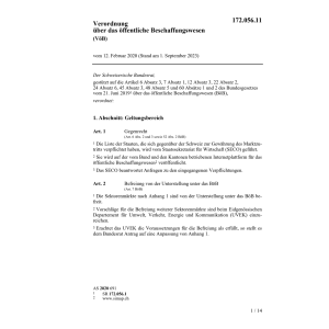 V öffentliches Beschaffungswesen, VoeB