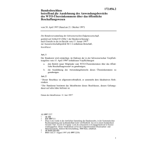 BB öffentliches Beschaffungswesen WTO