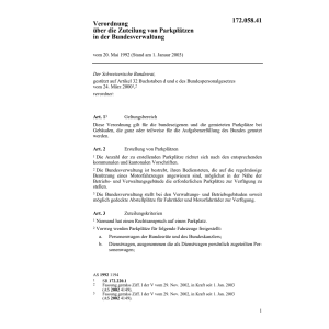 V Zuteilung von Parkplätzen
