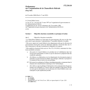 O organisation Chancellerie  Org ChF